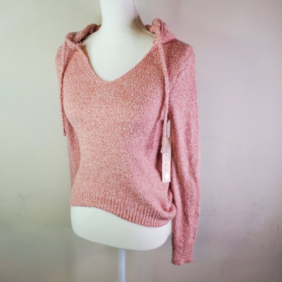 Crave Fame Juniors Blush Hooded Sweater XS - Picture 3 of 10